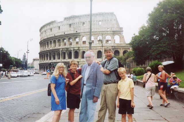 The McQueen clan at the Colosseum, Rome, Italy