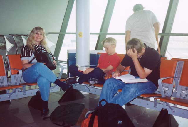 McQueen family at the Rome airport